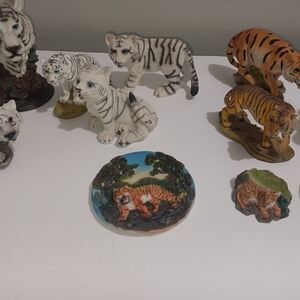 Handcrafted Tiger Figurine Set Of 11 - Multicolor And Age